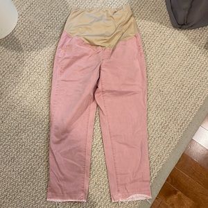 LOFT Pink Maternity Chinos w/ full panel